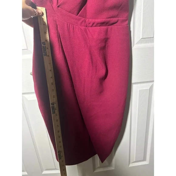 City Chic Curvy Sassy V Dress Elegant Party Event Wedding Plus Sexy Wine Red 12 - Picture 7 of 8